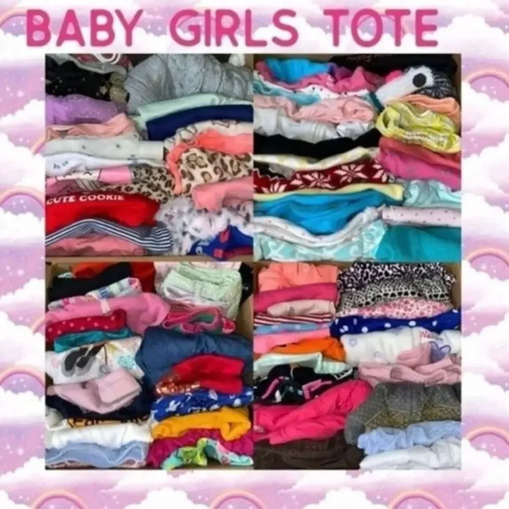 1/2 Tote of baby girls clothing (1/2 tote)